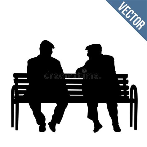 Old Man Silhouette Sitting On A Park Bench Vector Image The Best Porn