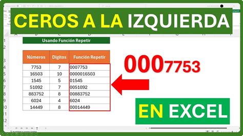 Cómo agregar CEROS a la IZQUIERDA en Excel excelbasico exceltips