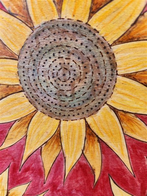 Sunflower Pyrography Wood Burned Hanging Wall Art Etsy