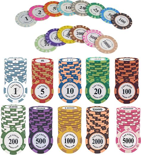 YouYuer 50PCS Jetons Poker avec Valeur,Jetons Poker Professionnel