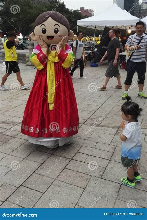 Costume Cosplay In Korean Traditional Dress Hanbok Editorial Stock