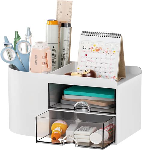 Amazon Marbrasse Small Desk Organizer With Drawer Multi