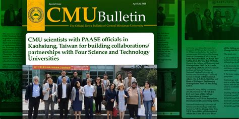 Cmu Bulletin Cmu Scientists With Paase Officials In Kaohsiung Taiwan