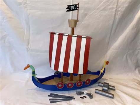 PLAYMOBIL DRAKKAR VIKING Bateau Pirate Barbe Rouge Asterix Obelix Bd