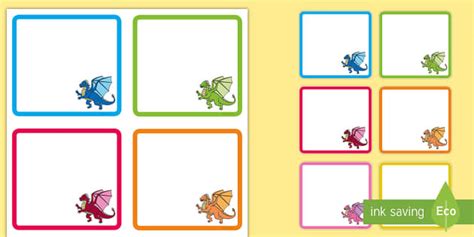 Multicoloured Dragon Themed Peg Labels Teacher Made