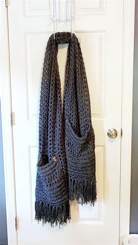 Crochet Pocket Shawl With Pockets Boho Pocket Wrap Shawl Perfect