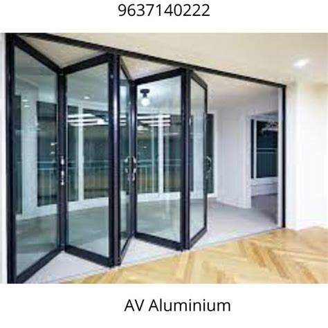 Black Bifold Sliding Glass Doors For Home Interior At Best Price In