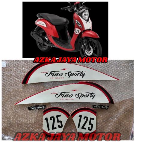 Jual Striping Yamaha Fino 125 Sporty Merah Corak Putih 2018 Sticker