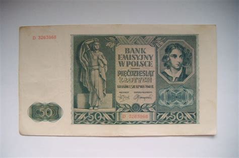 Banknot 50 zł 1941 r seria D Generalna Gubernia Frombork Kup teraz