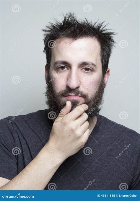 Man With Beard, Deep In Thought Stock Photo - Image: 46611855