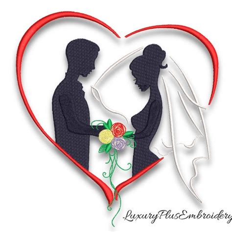 Wedding Machine Embroidery Design Bride And Groom Embroidery Etsy