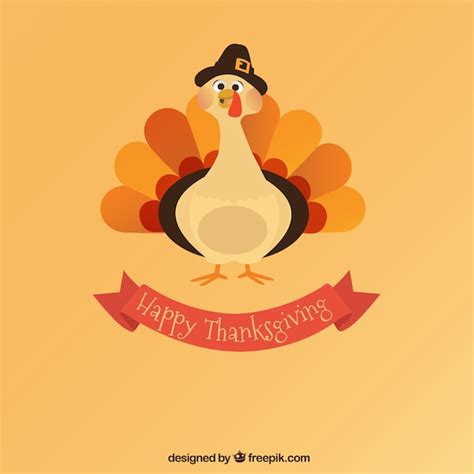 Pavo De Feliz Día De Acción De Gracias Vector Premium