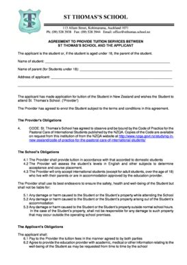 Fillable Online Stthomas School Contractual Agreement Kb Bst