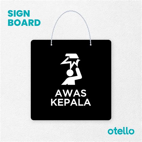 Jual Otello Sign Awas Kepala Signage Board Acrylic Papan Gantung Label