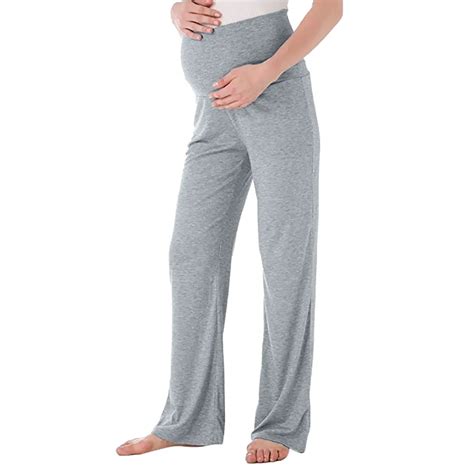 Womens Maternity Widestraight Versatile Comfy Palazzo Lounge Pants Stretch Pregnancy Trousers