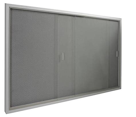 4' x 3' Glass Bulletin Board w/ Gray Fabric Interior