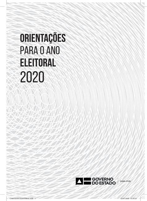 Pdf OrientaÇÕes Para O Ano Eleitoral 2020€¦ · Esta Cartilha