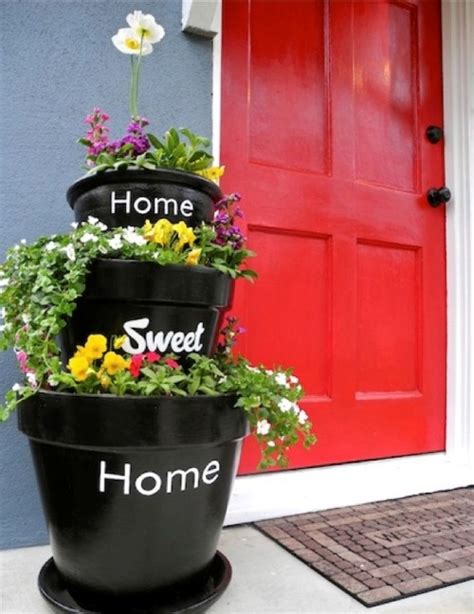 DIY Stacked Planters With Inscriptions For Your Home, Sweet Home ...