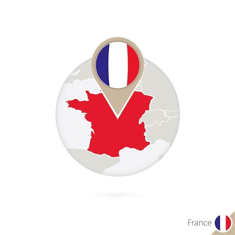 Premium Vector France Map And Flag In Circle Map Of France France