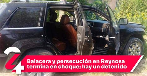 Balacera y persecución en Reynosa termina en choque hay un detenido