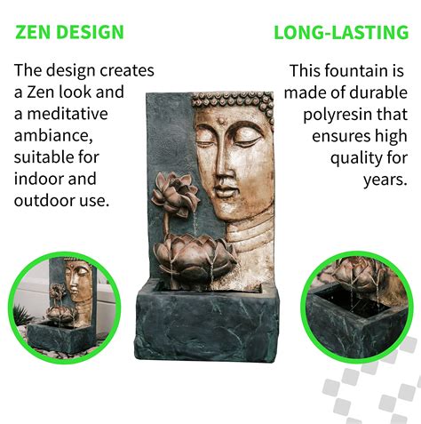 Xbrand Cr Bdftna Indoor Outdoor Cascading Lotus Buddha Face Zen