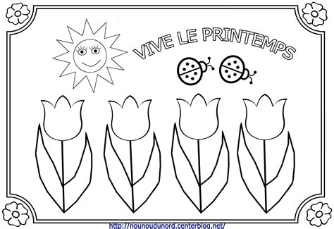 Coloriage Printemps Champs De Tulipes Par Nounoudunord