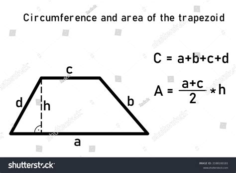 Graphic Representation Circumference Area Trapezoid Equation Stock ...