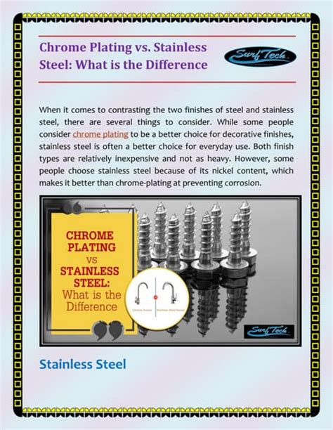 Chrome Plating Vs Stainless Steel What Is The Difference