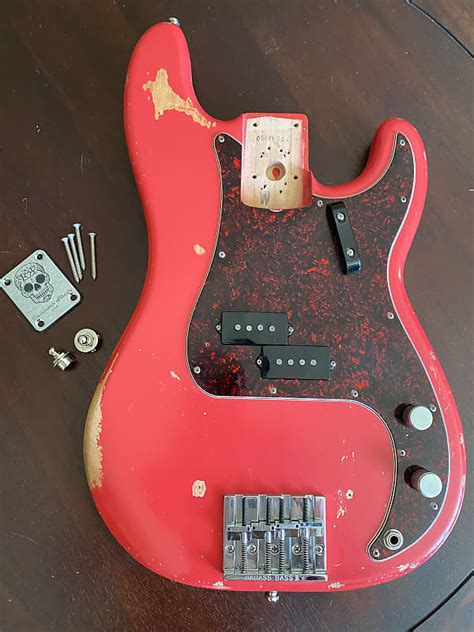 Fender Precision Bass Body Loaded 2015 Fiesta Red Reverb