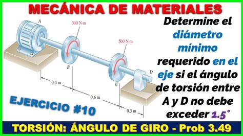 Ngulo De Giro Por Torsi N C Lculo De Diametro De Eje Problema