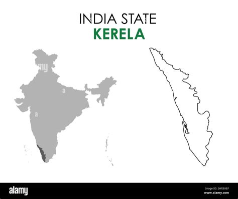 Mapa De Kerala Del Estado Indio Kerala Mapa Ilustraci N Vectorial