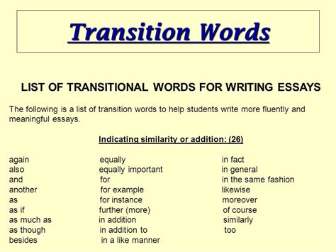 Transition Words