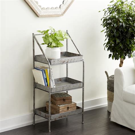 Decmode Small Rectangular Distressed Silver Outdoor Metal Plant