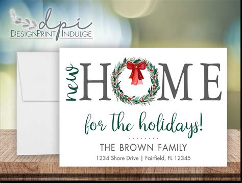 Holiday Personalized Moving Cards New Home For The Holidays Etsy In