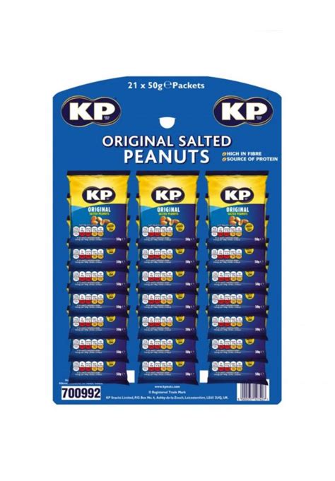 Kp Salted Peanuts 21 X 50g Packets Food Cave