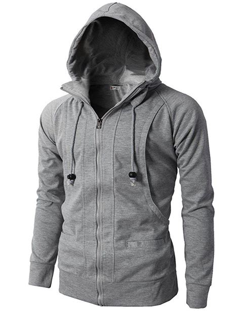 H2h Mens Casual Fashion Active Jersey Slim Fit Hoodie Zip Up At Amazon