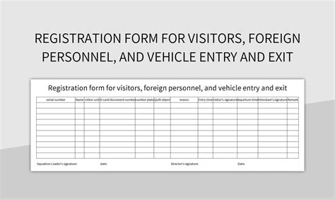 Free Vehicle Entry And Exit Registration Templates For Google Sheets