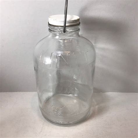 Glass Jug Linit Starch Concentrate Jug With Metal Lid And Metal Wire Handle Duraglas Jug Jar