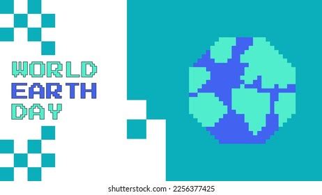 World Earth Day Pixel Art Design Stock Vector Royalty Free