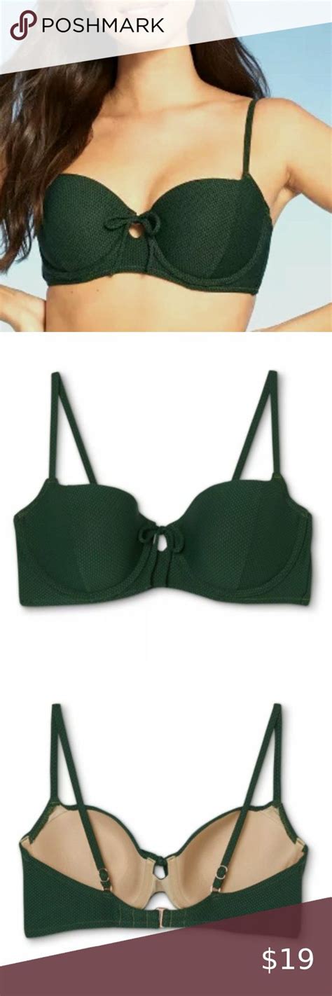 Shade Shore Dark Green Bikini Top 36D In 2022 Green Bikini Top