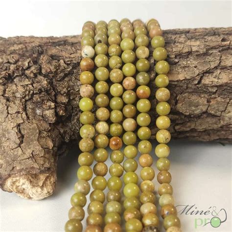 Opale Verte Naturelle En Perles Rondes 6mm Fil Complet Mine Pro