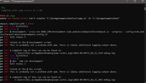 Error On Npm Run Dev With Laravel Project Issue Laravel Mix