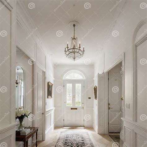 Front Door With Entrance Hall Of House Stock Illustration