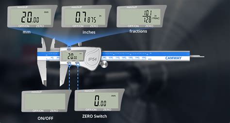 Camway Digital Caliper Waterproof Mm Inch Digital Vernier