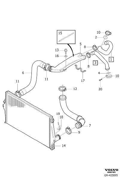 Volvo XC90 Turbocharger Intercooler Pipe 30645294 Volvo Parts