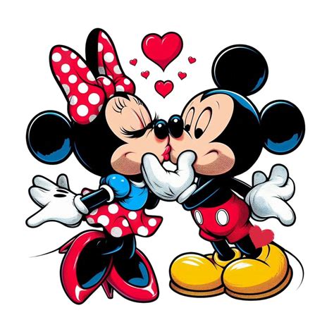 Minnie Mouse Kissing Mickey Mouse Minnie Mouse And Mickey Mouse Png