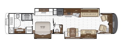 Luxury Small Motorhome Floorplans - 1st Interior Floor Plan of New ...