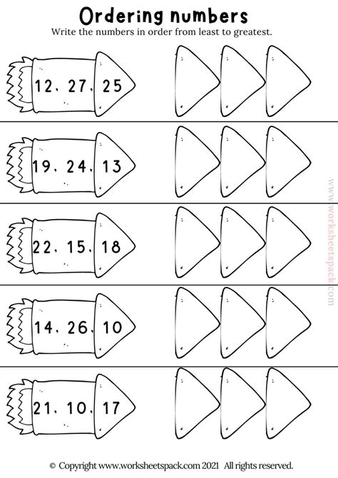 Ordering Numbers 1 10 Worksheet Worksheetspack