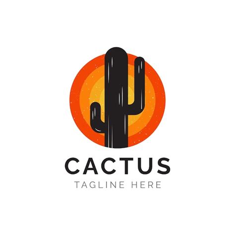 Cactus Logo Design Vorlage Premium Vektor