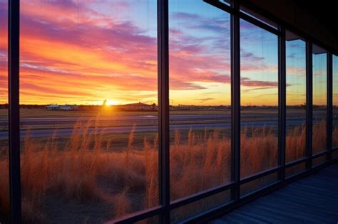 Premium Ai Image Sunrise Seen Through Tinted Ribbon Windows Prairie